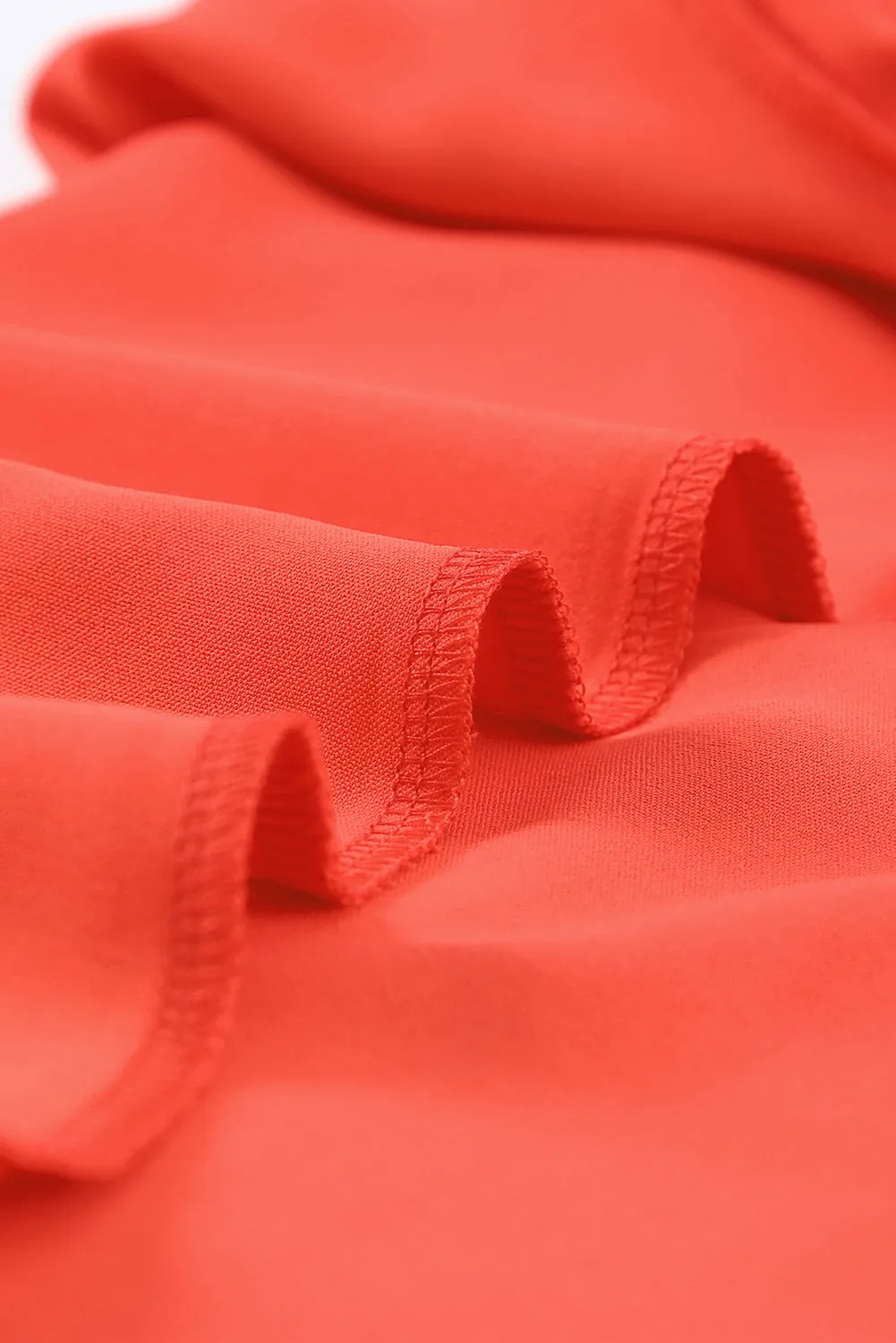 Fiery Red Flare Sleeve V Neck Loose Blouse