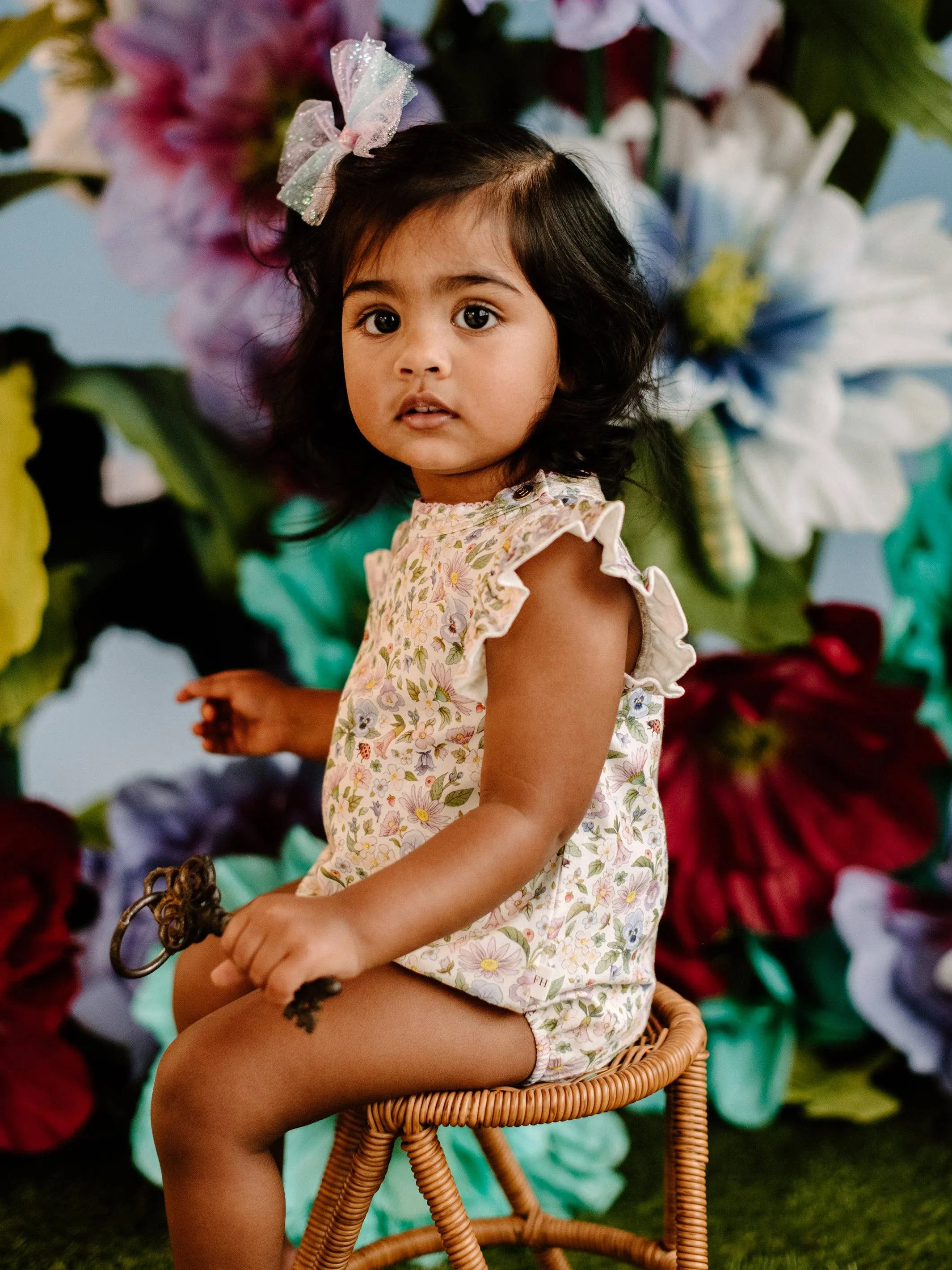 Fleur Harris - 'Garden Ditsy' Sweet Bubble Romper - Snow