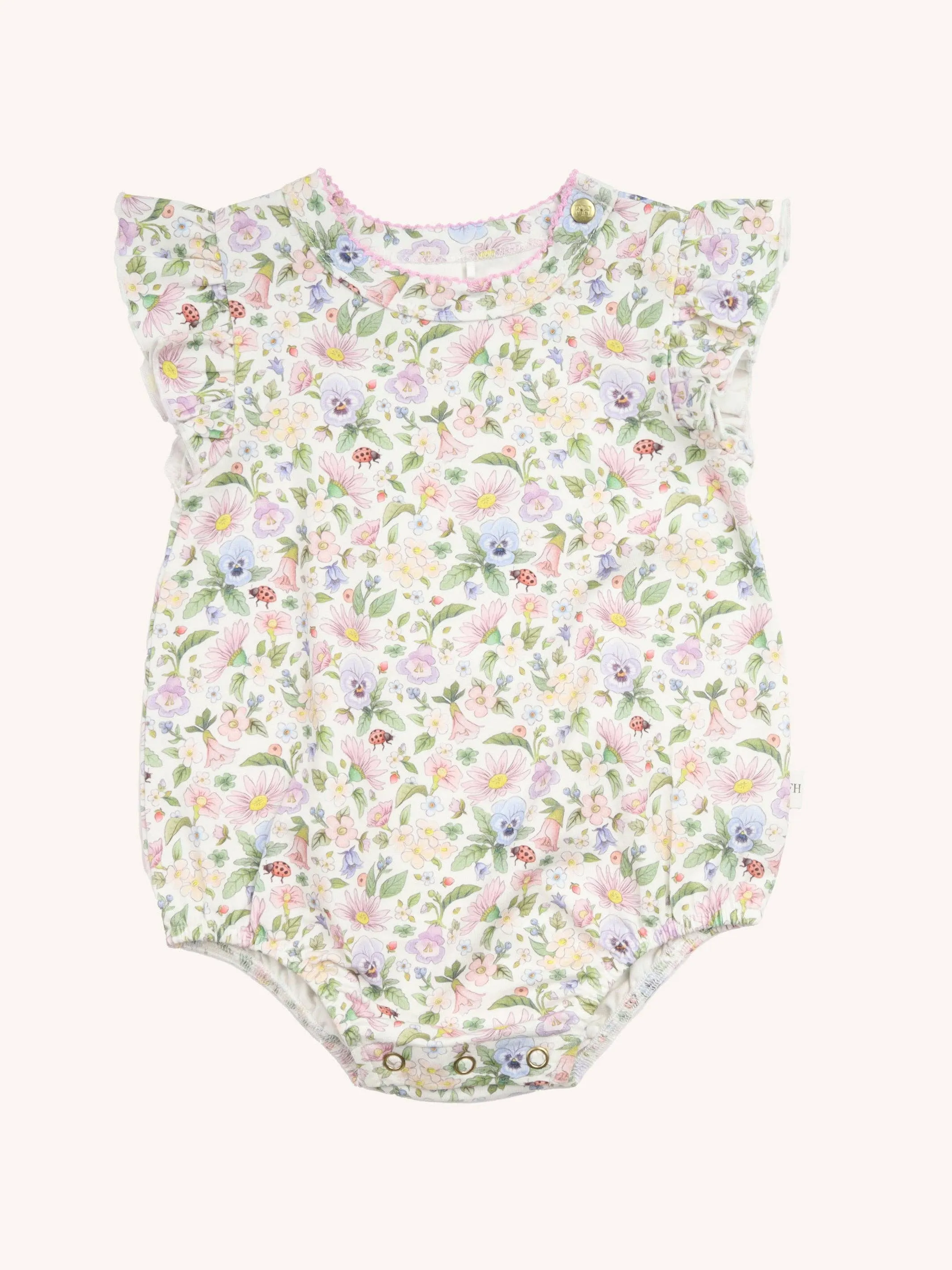 Fleur Harris - 'Garden Ditsy' Sweet Bubble Romper - Snow