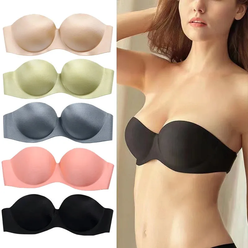 Front Closure Strapless Seamless Push-Up Bra - Sexy Lingerie for Women