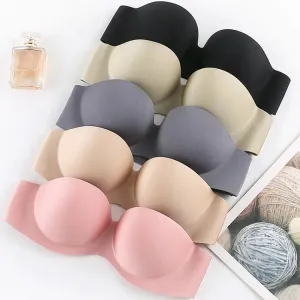 Front Closure Strapless Seamless Push-Up Bra - Sexy Lingerie for Women