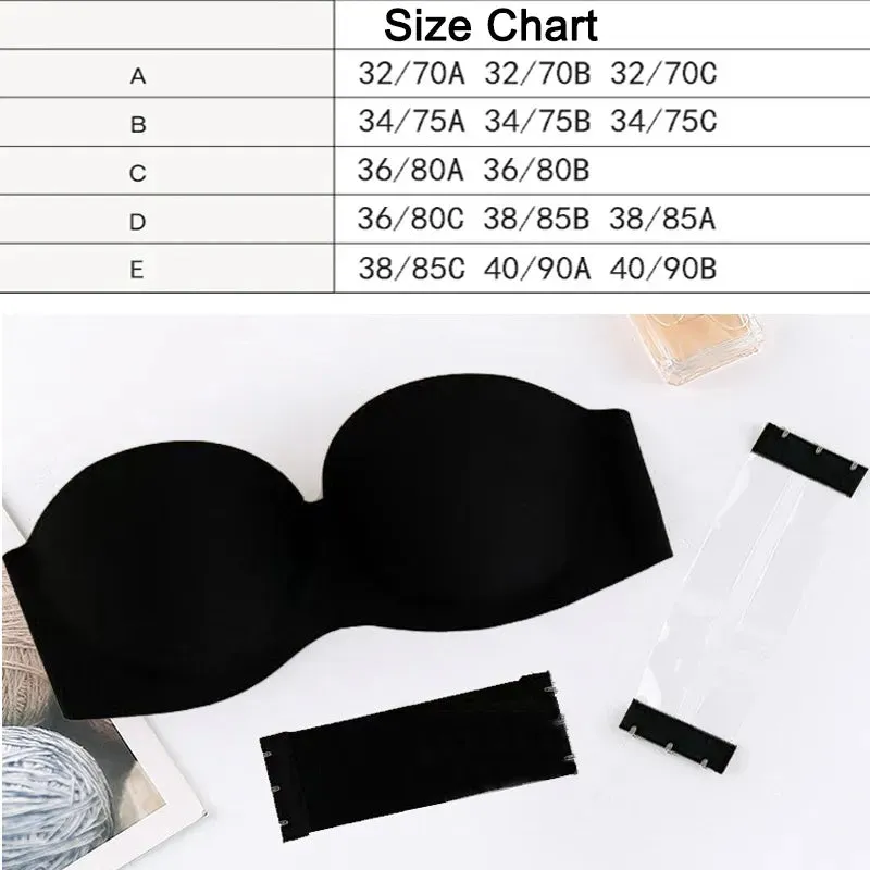 Front Closure Strapless Seamless Push-Up Bra - Sexy Lingerie for Women