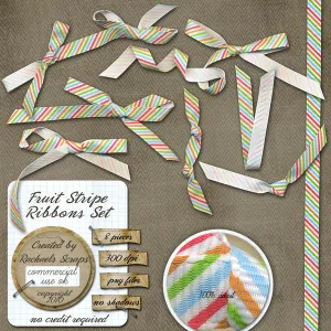 Fruit Striped Ribbons Set