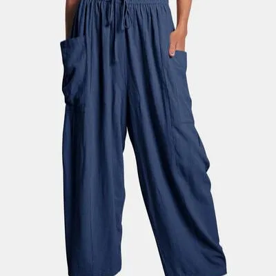 Full Size Wide Leg Pants with Pockets