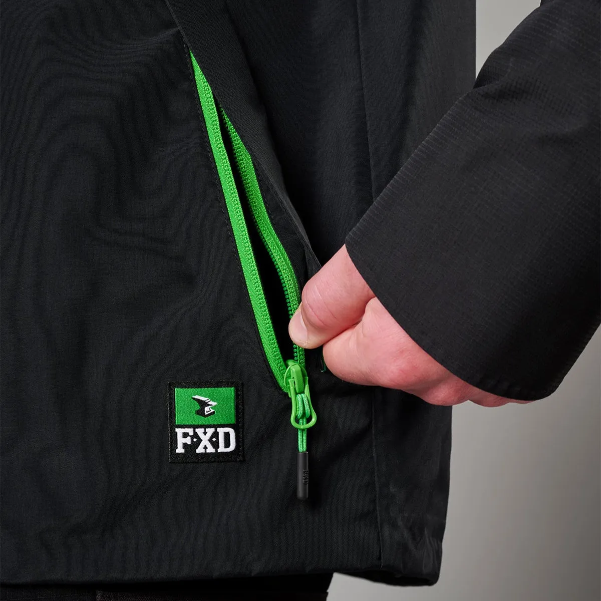 FXD Men's 3 - Layer Waterproof Jacket - BLACK