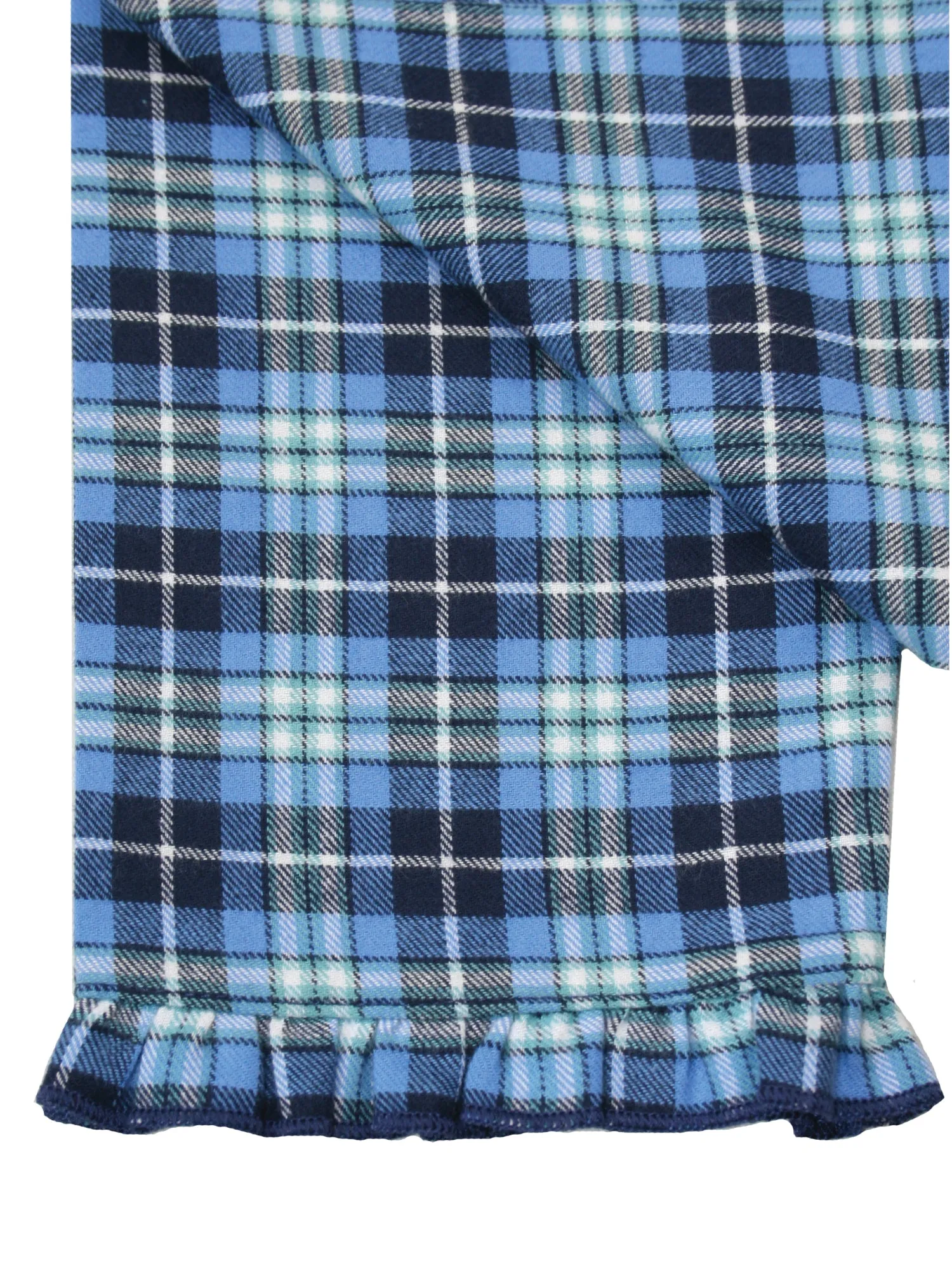 Girls Blue Morgan Check Traditional Cotton Pyjamas