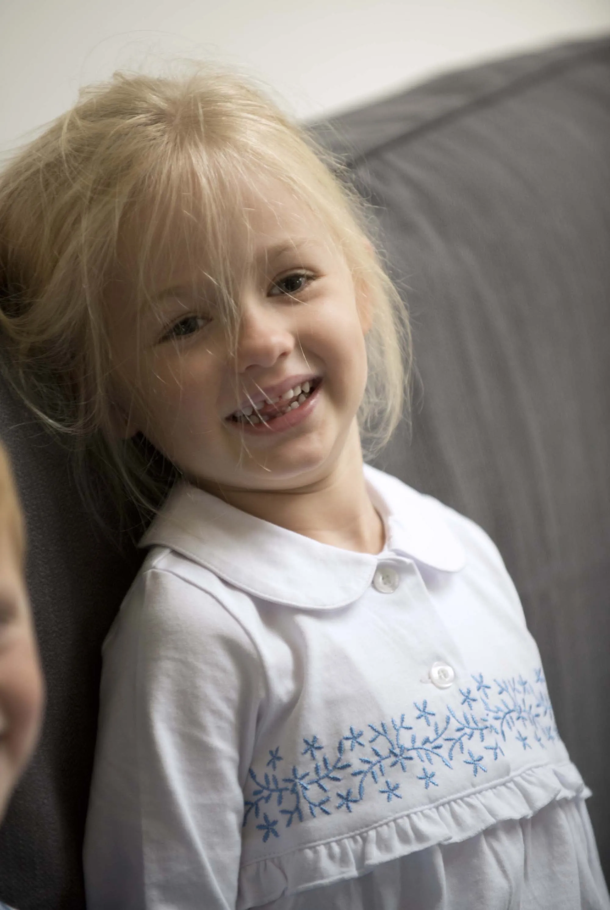 Girls Blue Morgan Check Traditional Cotton Pyjamas