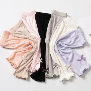 Girls' Cropped Trousers Summer Clothes Thin Children's Pants Children's Outer Shorts Summer White Ultra-thin Leggings