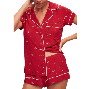 Gisele Printed Shortie PJ Set- WR/IV