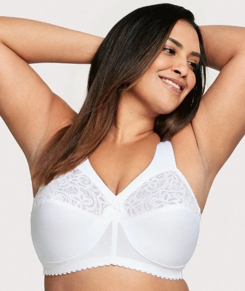 Glamorise Magiclift Cotton Support Wire-Free Bra - White
