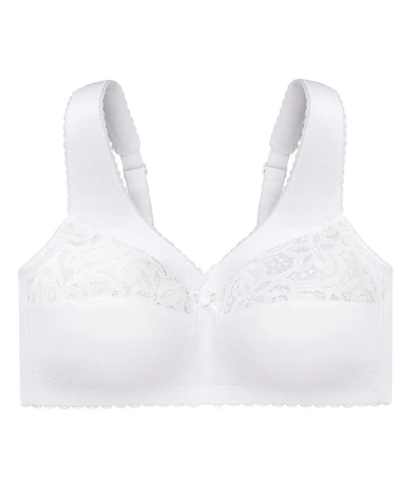 Glamorise Magiclift Cotton Support Wire-Free Bra - White