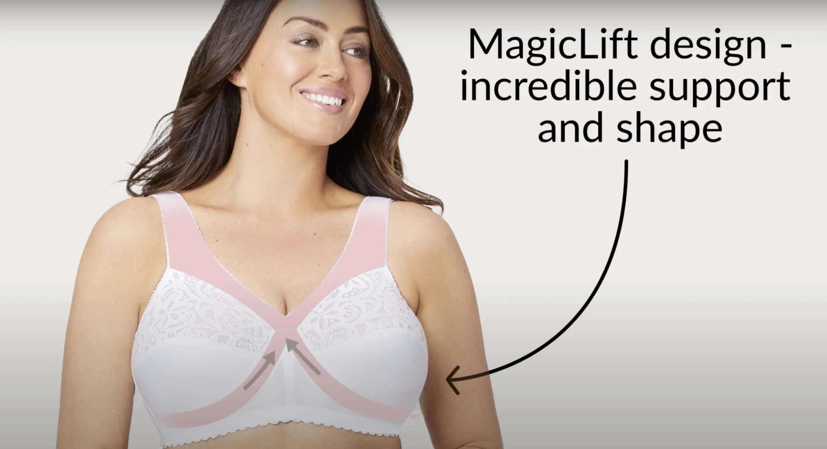 Glamorise Magiclift Cotton Support Wire-Free Bra - White