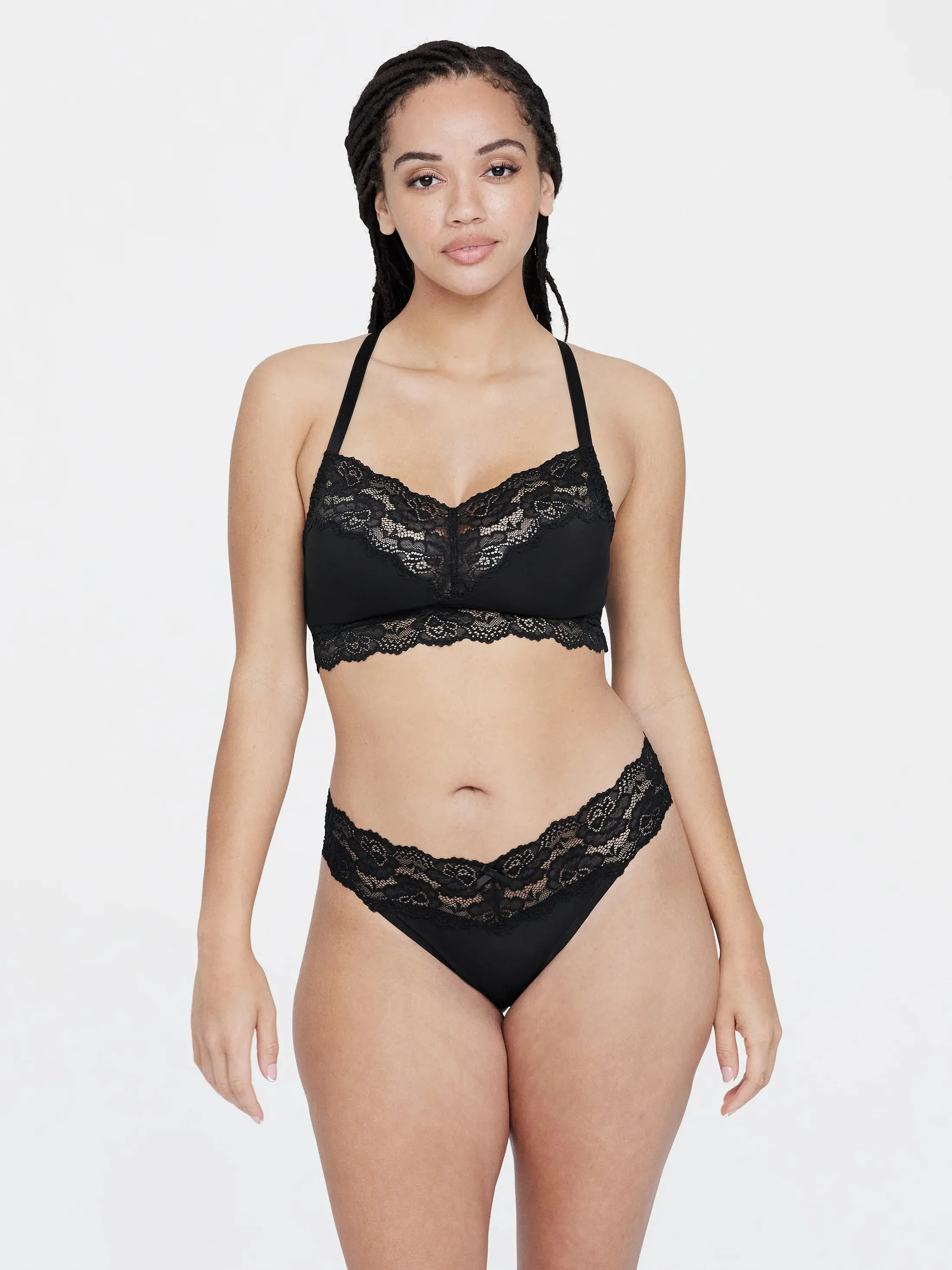 Goddess T-Back Busty Bralette In Black - Skarlett Blue