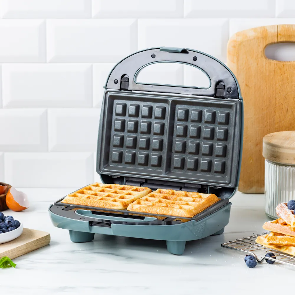 GreenChef 3-in-1 Grill Panini, Sandwich & Waffle Maker – Smokey Blue