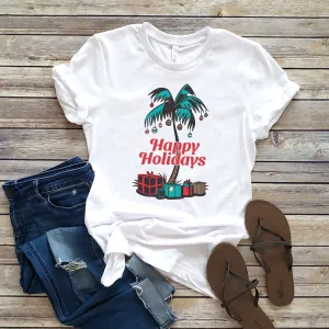 HAPPY HOLIDAYS PALM TREE TEE