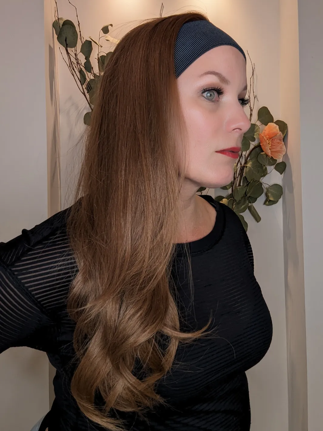 Headband Wig Human Hair | Chestnut Brown | Hand-Tied