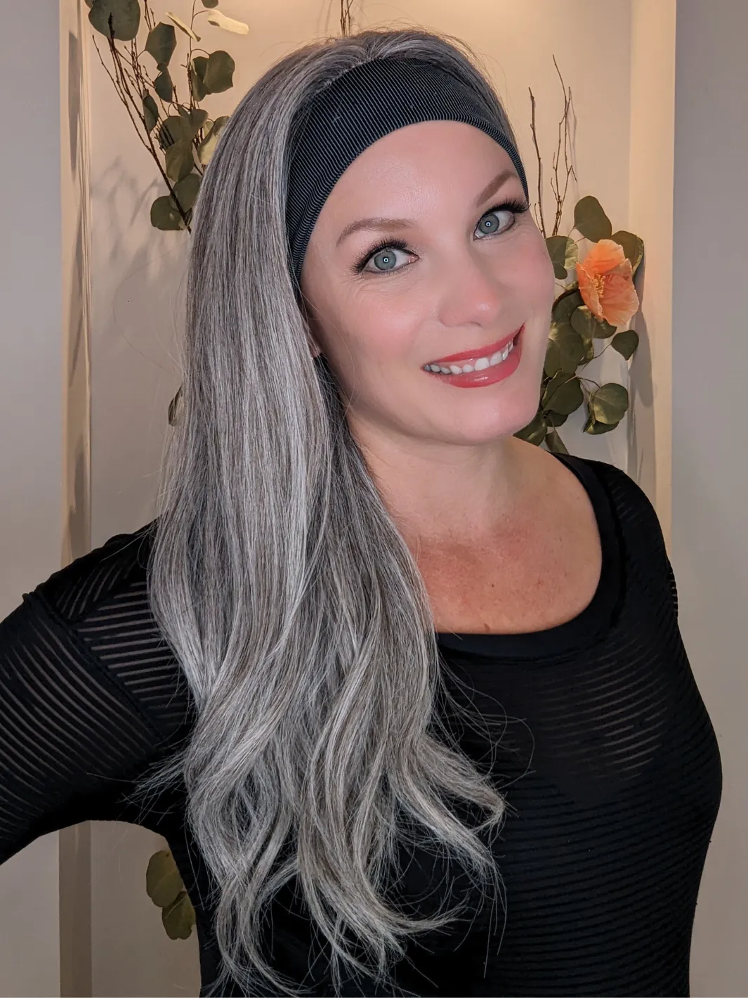 Headband Wig Human Hair | Light Grey | Hand-Tied