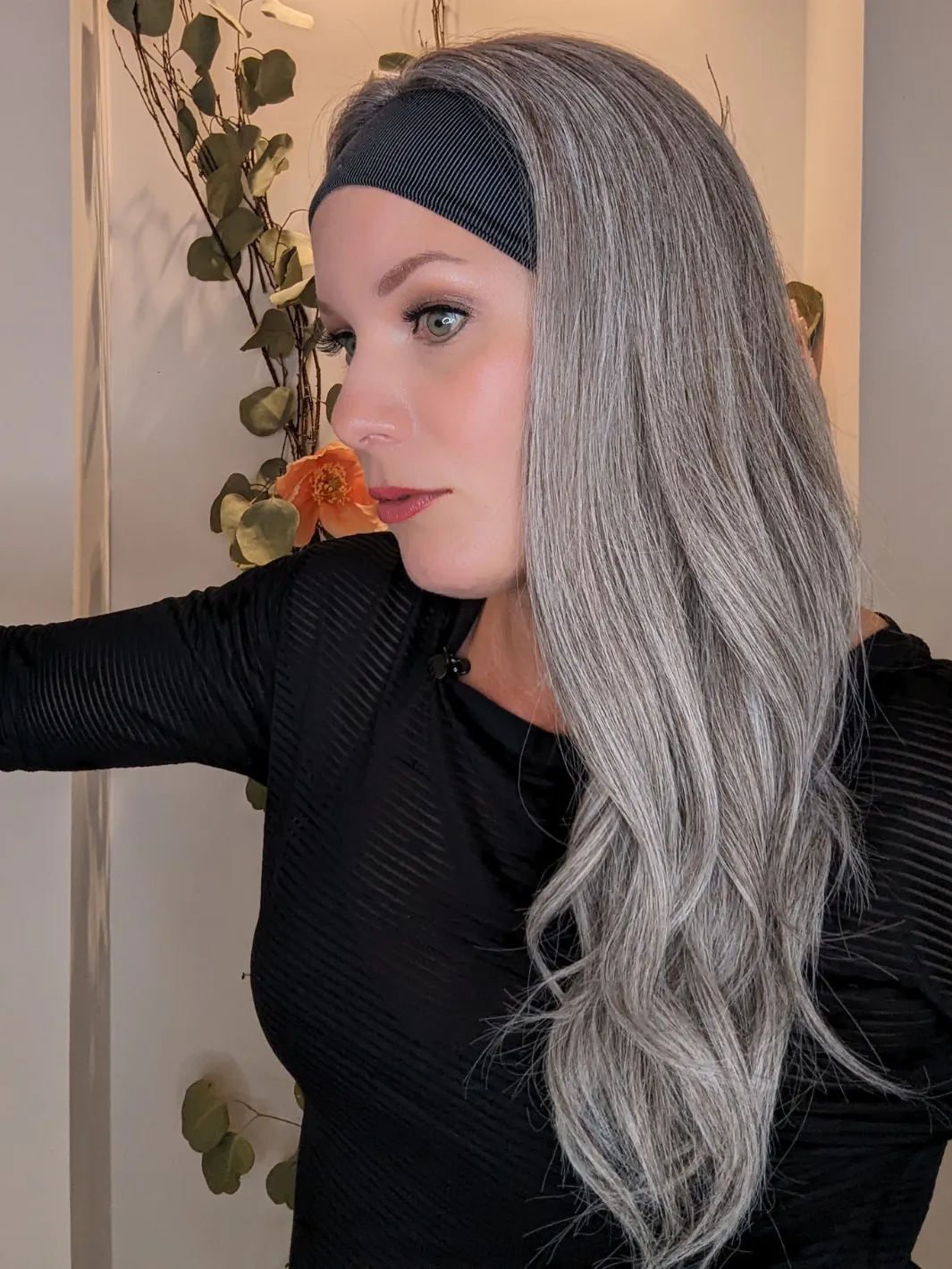 Headband Wig Human Hair | Light Grey | Hand-Tied