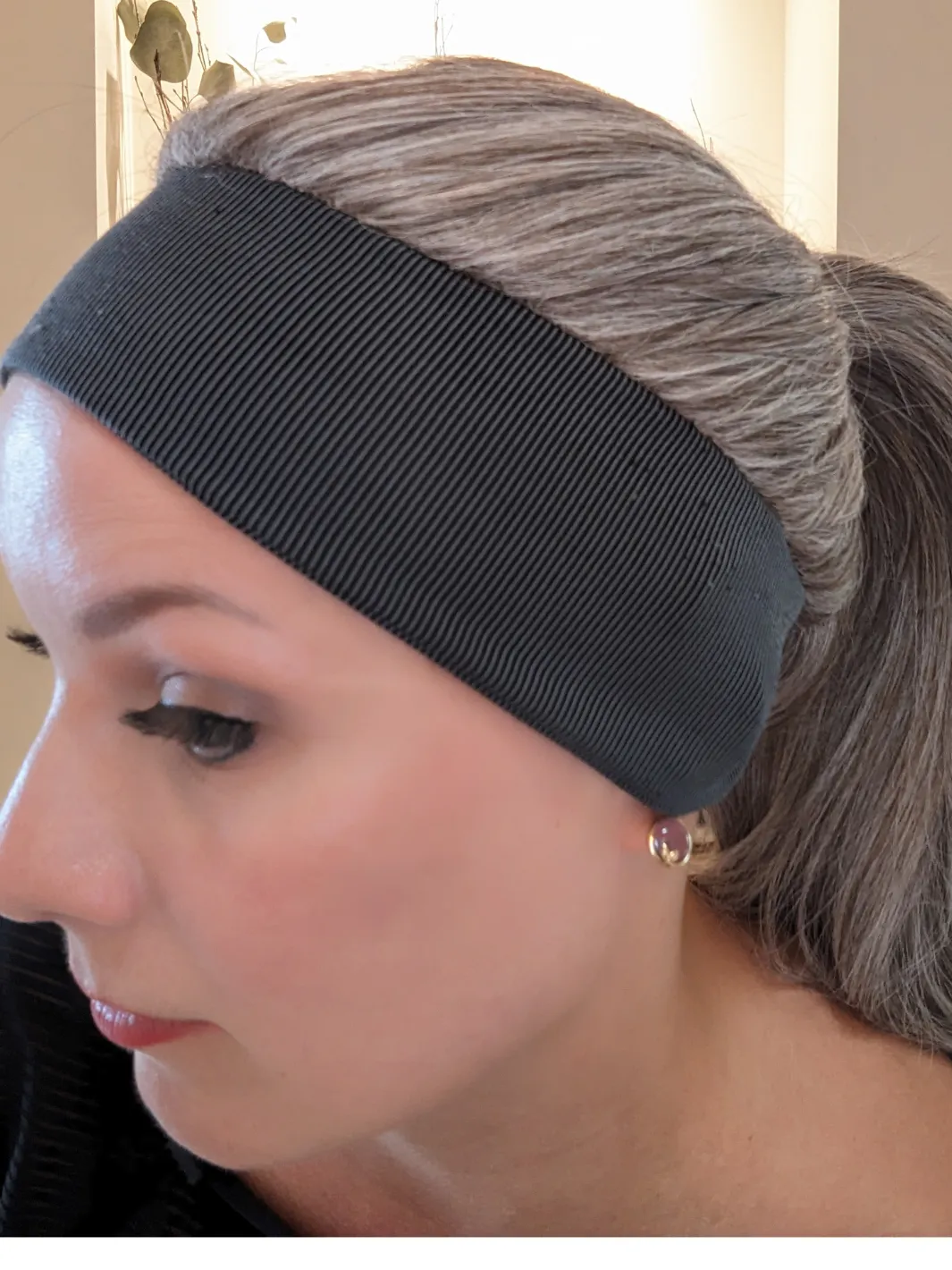 Headband Wig Human Hair | Light Grey | Hand-Tied