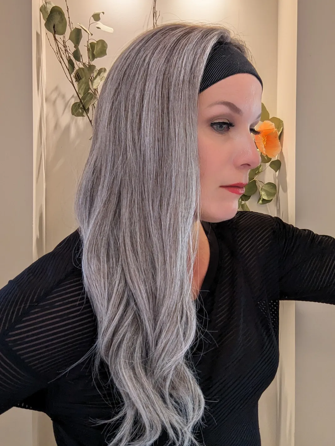 Headband Wig Human Hair | Light Grey | Hand-Tied