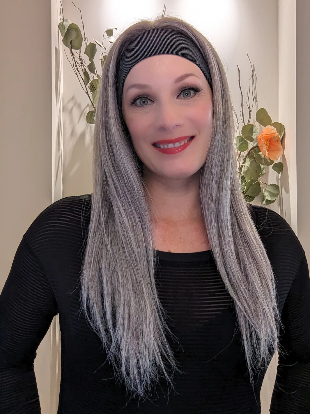 Headband Wig Human Hair | Light Grey | Hand-Tied
