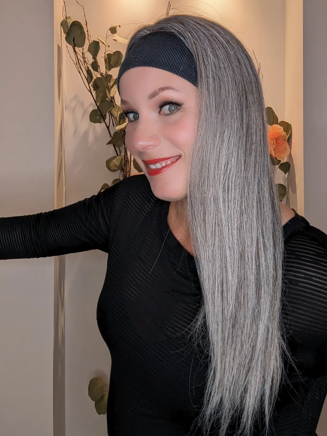 Headband Wig Human Hair | Light Grey | Hand-Tied