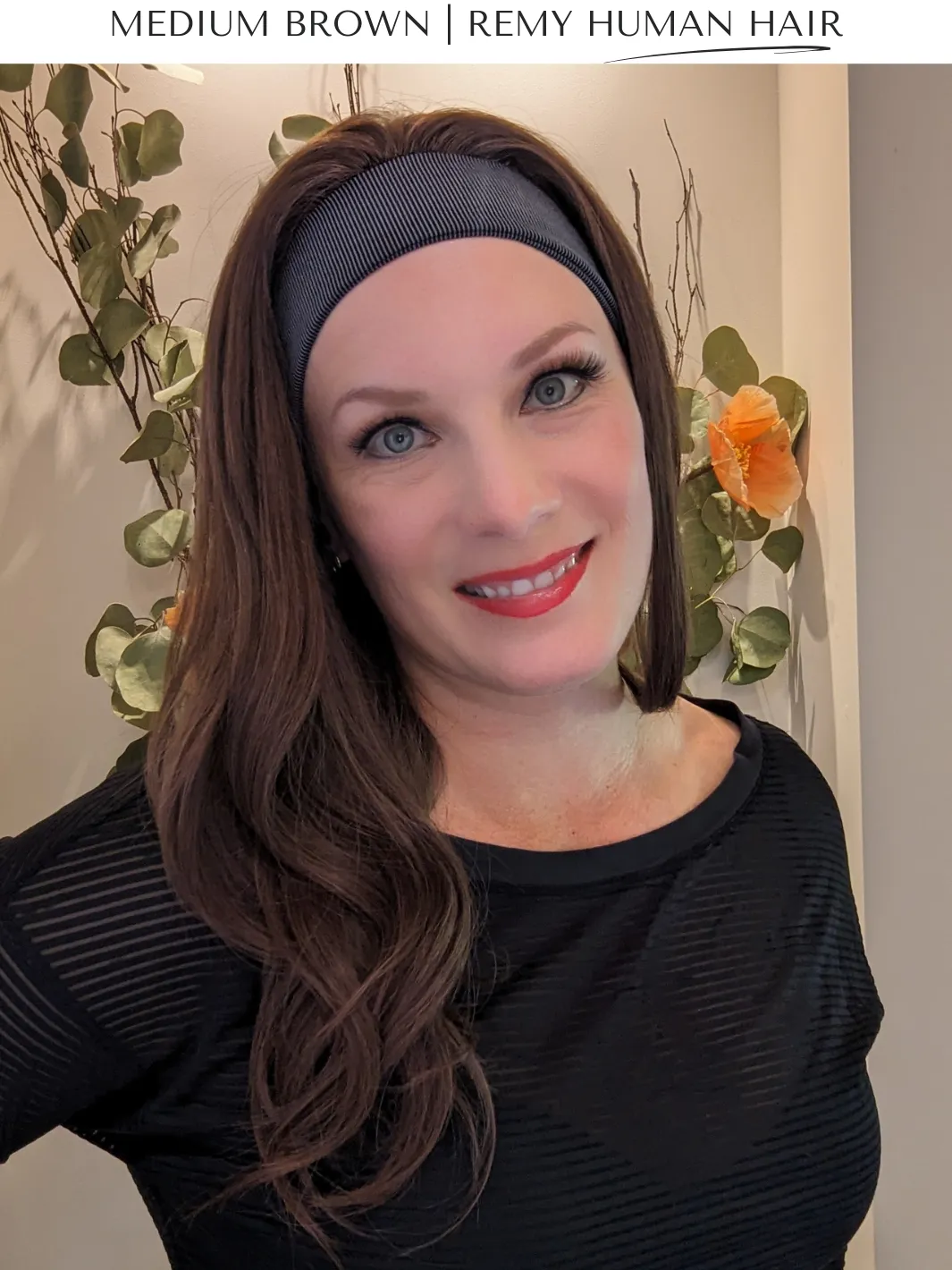 Headband Wig Human Hair | Medium Brown | Hand-Tied