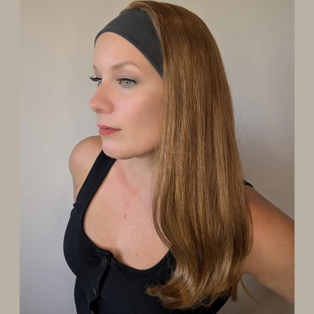 Headband Wig Human Hair | Strawberry Red | Hand-Tied