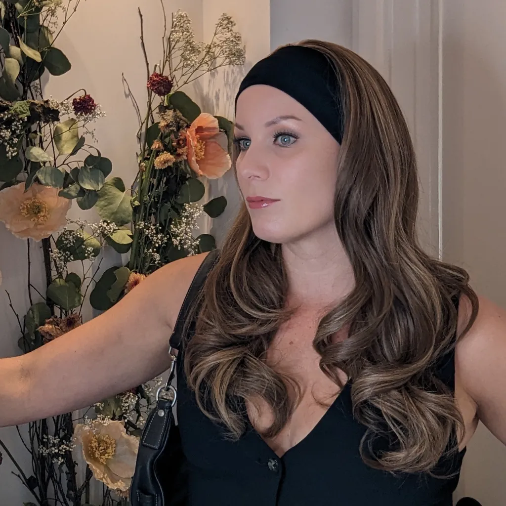 Headband Wig Luxury Synthetic | Light Brown | Hand-Tied