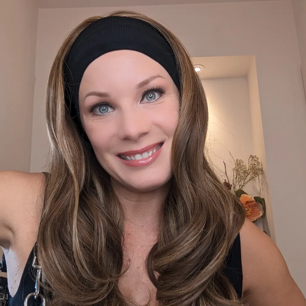 Headband Wig Luxury Synthetic | Light Brown | Hand-Tied