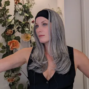 Headband Wig Luxury Synthetic | Light Grey | Hand-Tied