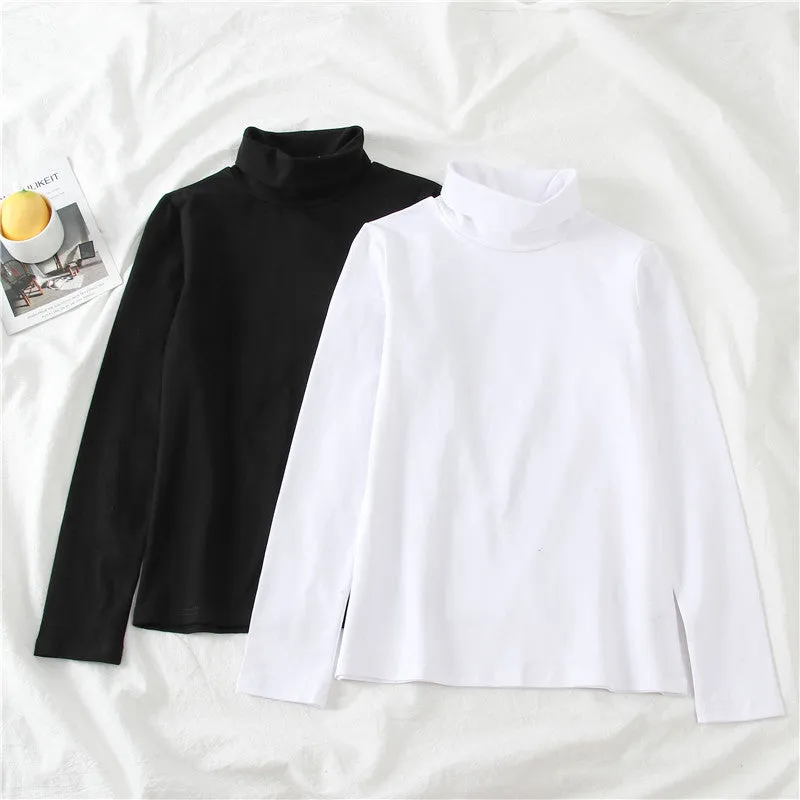 High Neck Long Sleeve Casual Slim Shirt