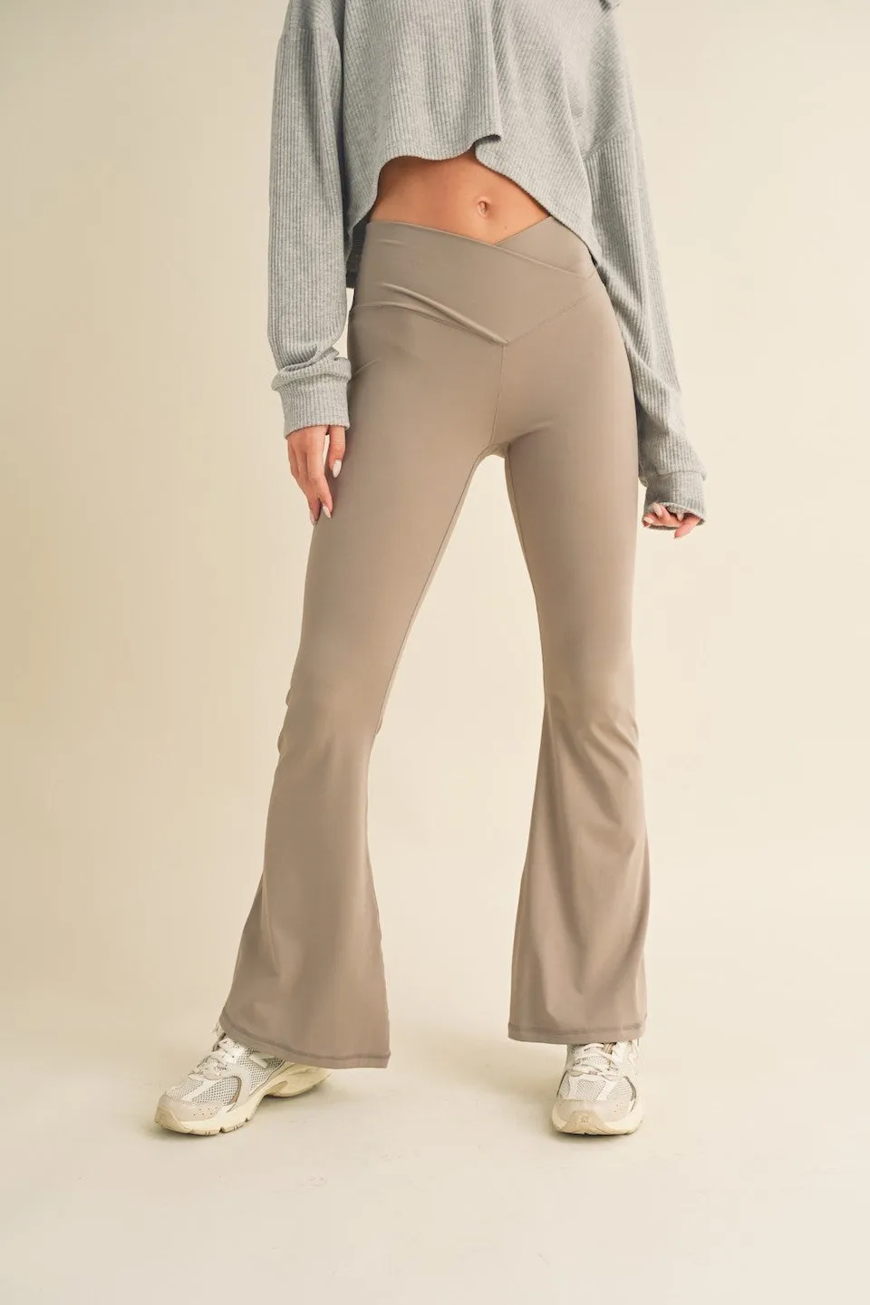 High Waist Crossover Flare Legging