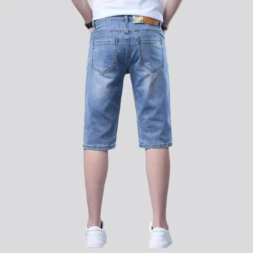 High-waist thin denim shorts
 for men