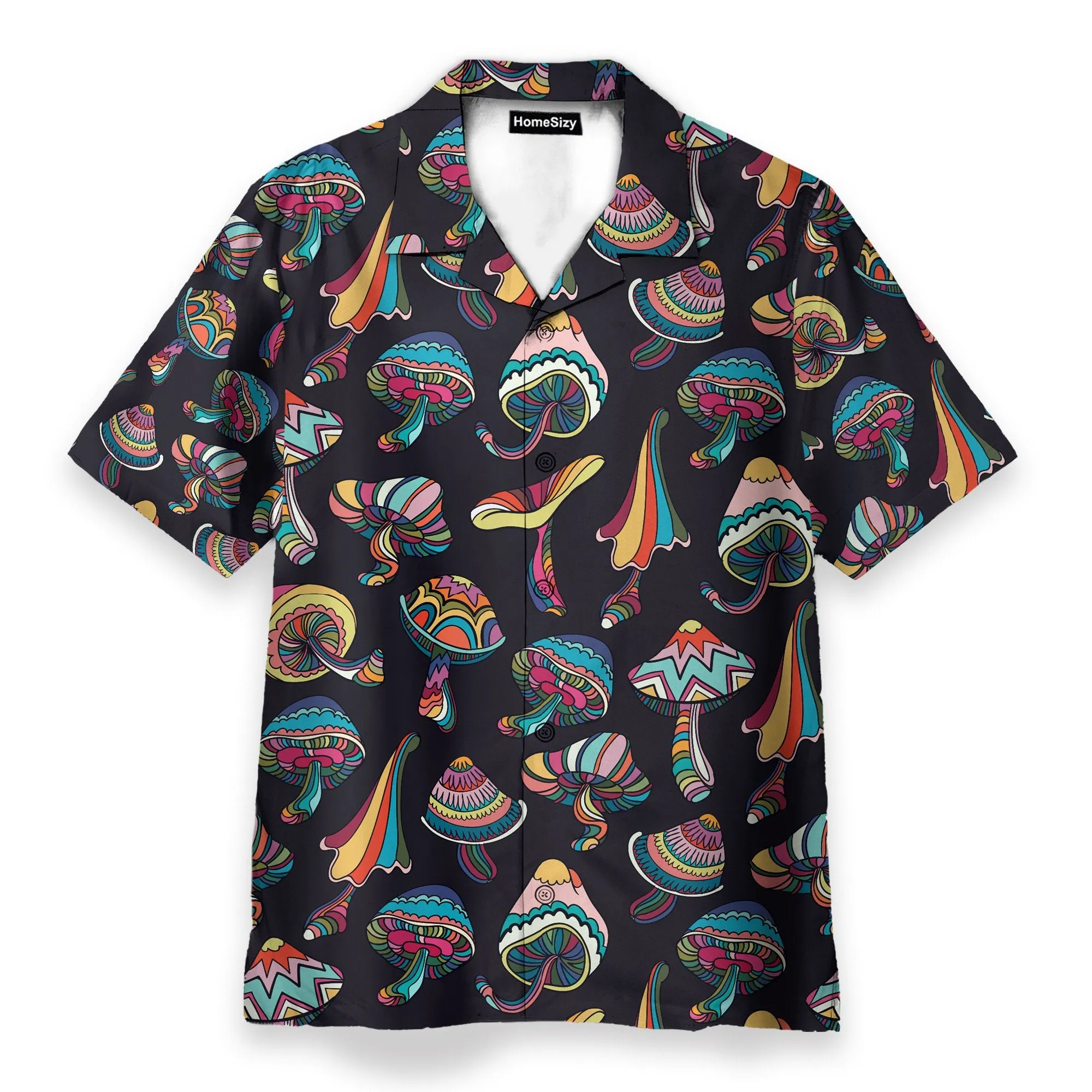 Hippie Mushroom Men's Button's Up Shirts - Hawaiian Shirt