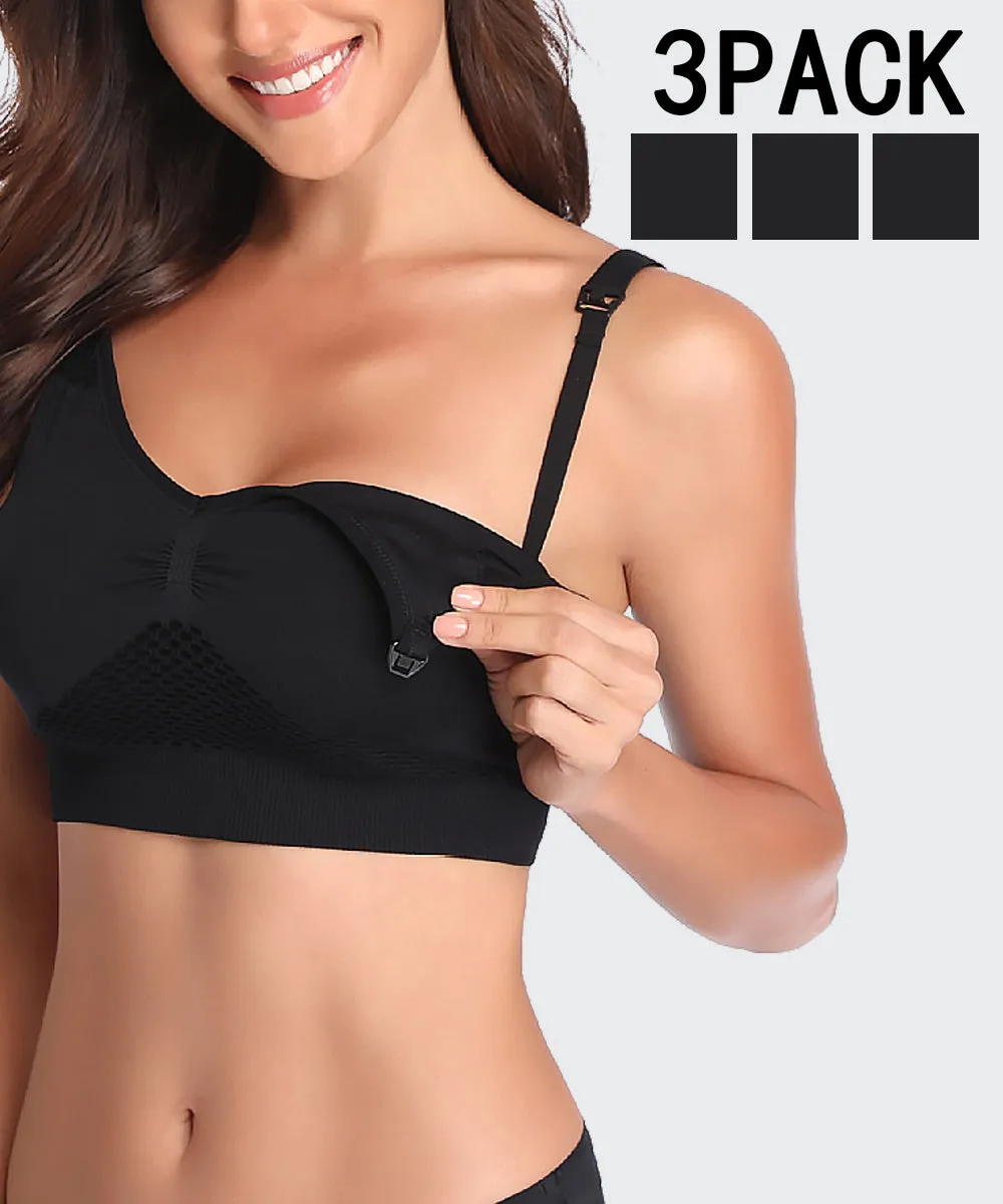 iLoveSIA Full Coverage Nursing Bra Breast Feeding Bra Women Bra 3PACK