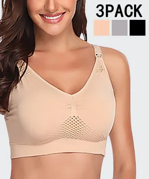 iLoveSIA Full Coverage Nursing Bra Breast Feeding Bra Women Bra 3PACK