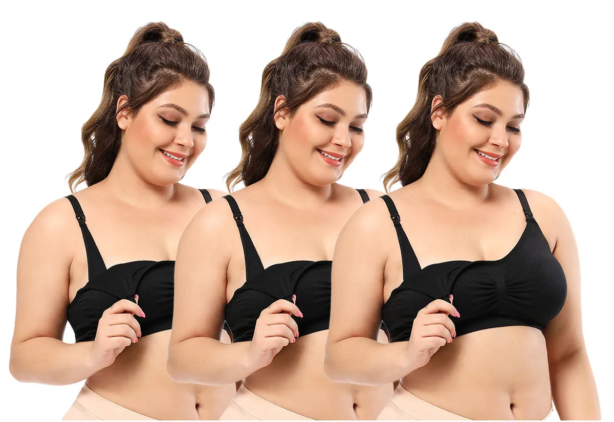 iLoveSIA Nursing Bra Plus Size breast feeding Bar Underwear 3PACK
