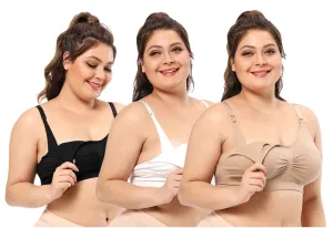iLoveSIA Nursing Bra Plus Size breast feeding Bar Underwear 3PACK