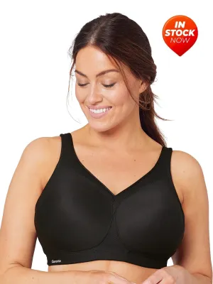 In Stock Glamorise Bra 1006 - The Versatile Medium Support Sports Bra - Black