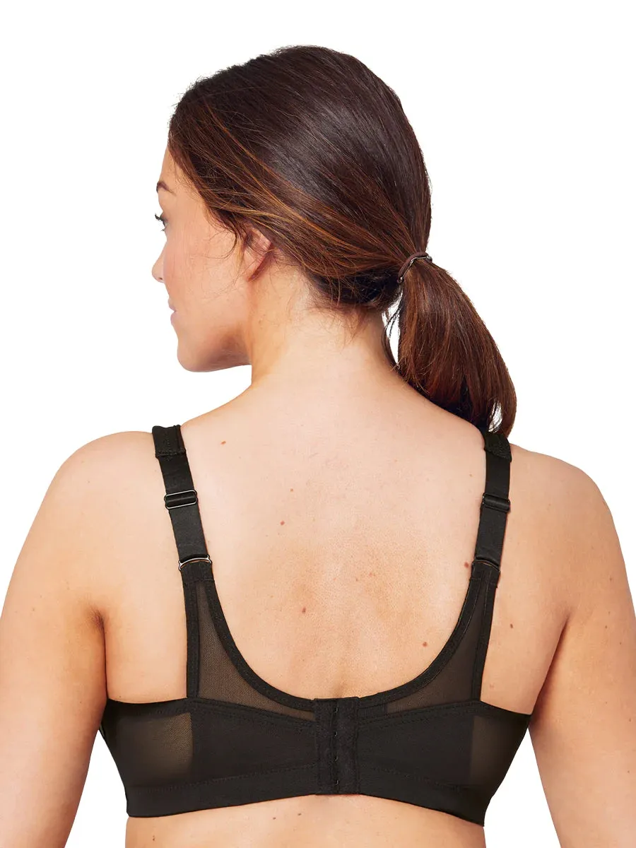 In Stock Glamorise Bra 1006 - The Versatile Medium Support Sports Bra - Black