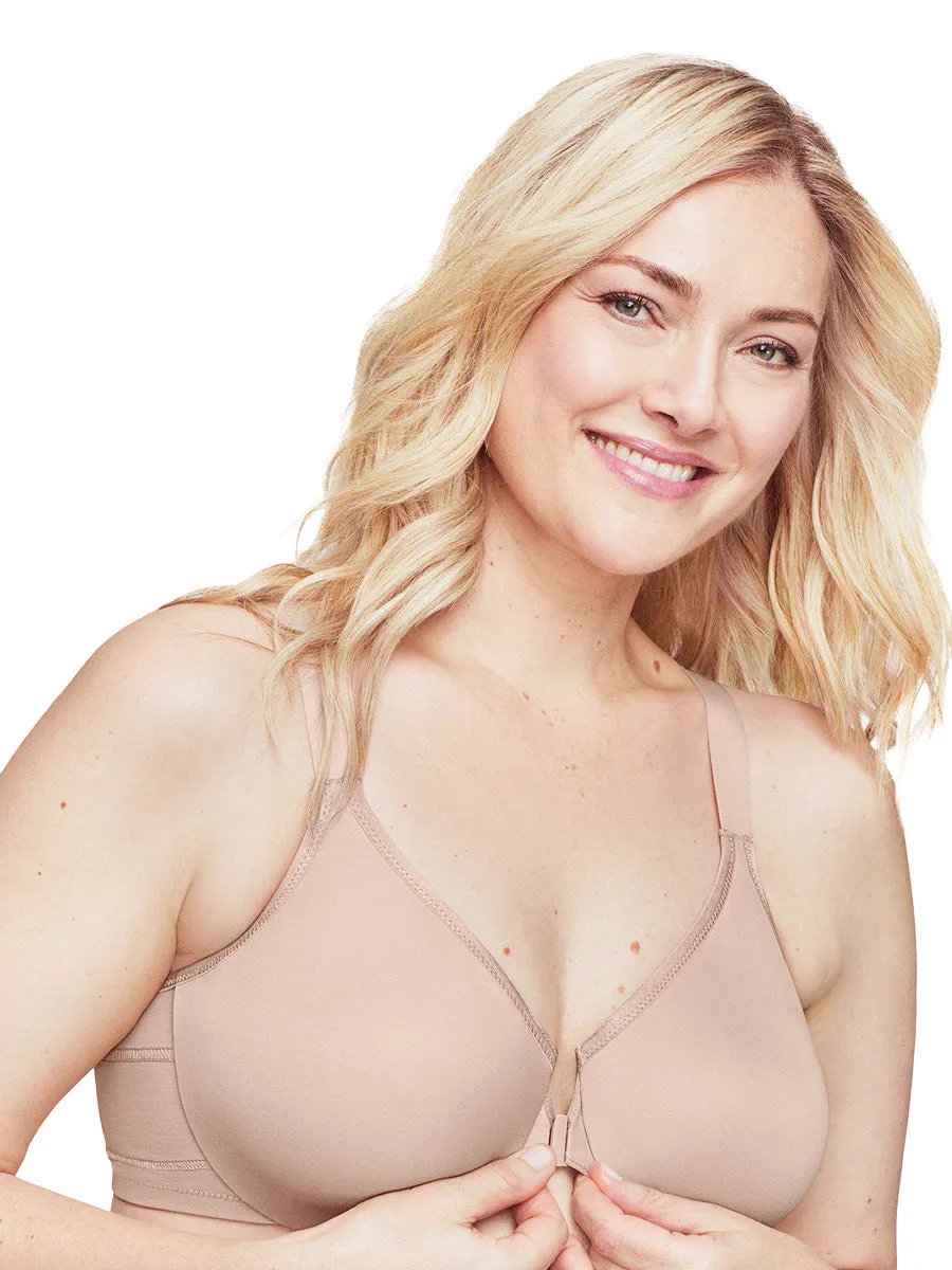 In Stock Glamorise Bra 9265 - WonderWire Front-Closure Posture Back Bra - Cafe