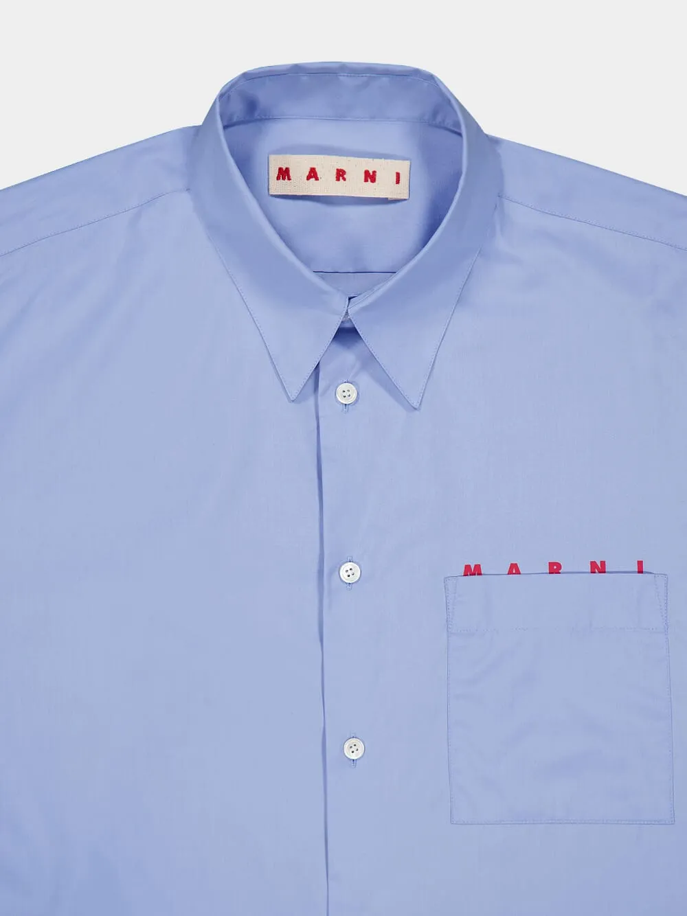 Iris Blue Logo Cotton Shirt