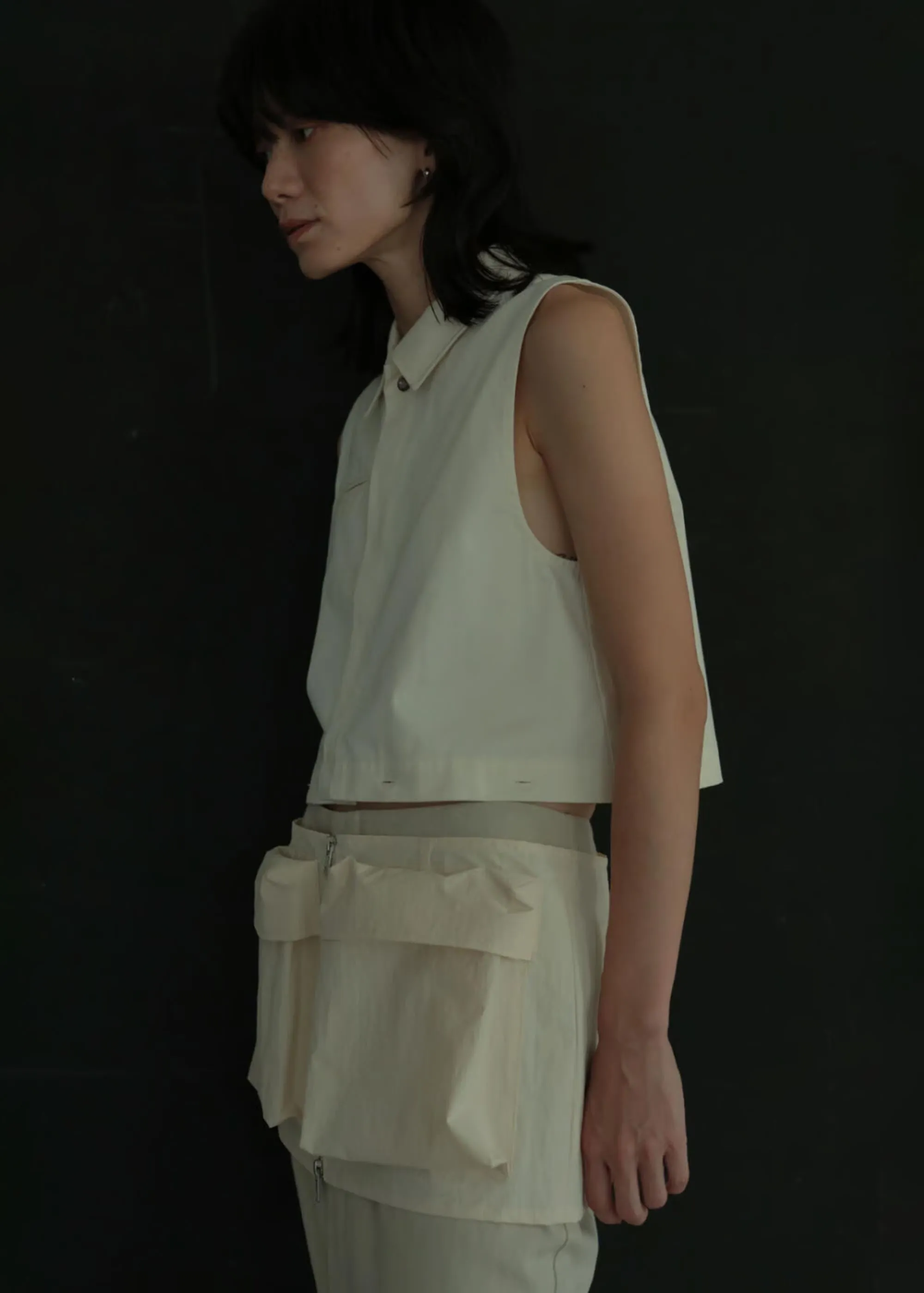Ivory Cargo Mini Skirt