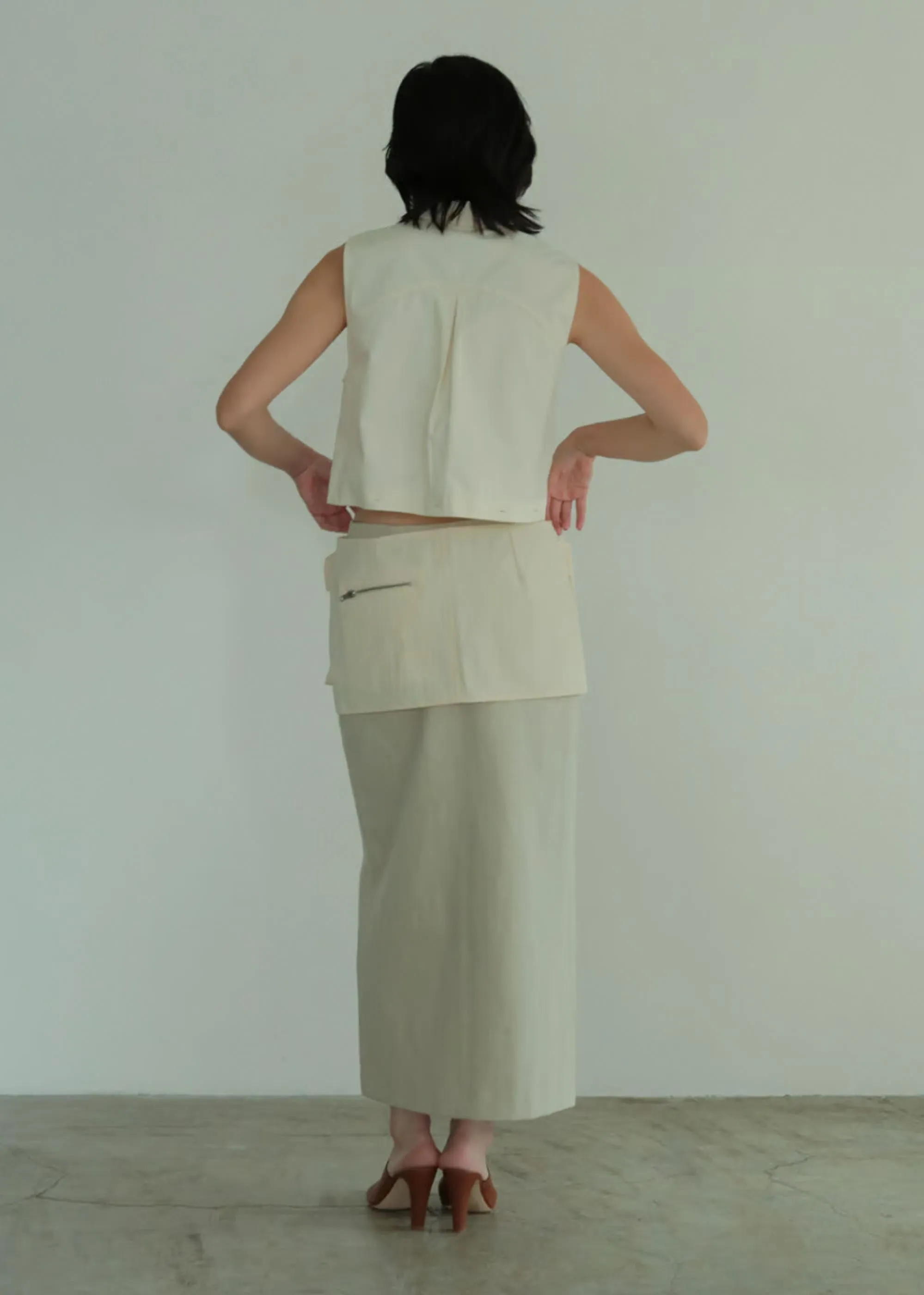 Ivory Cargo Mini Skirt