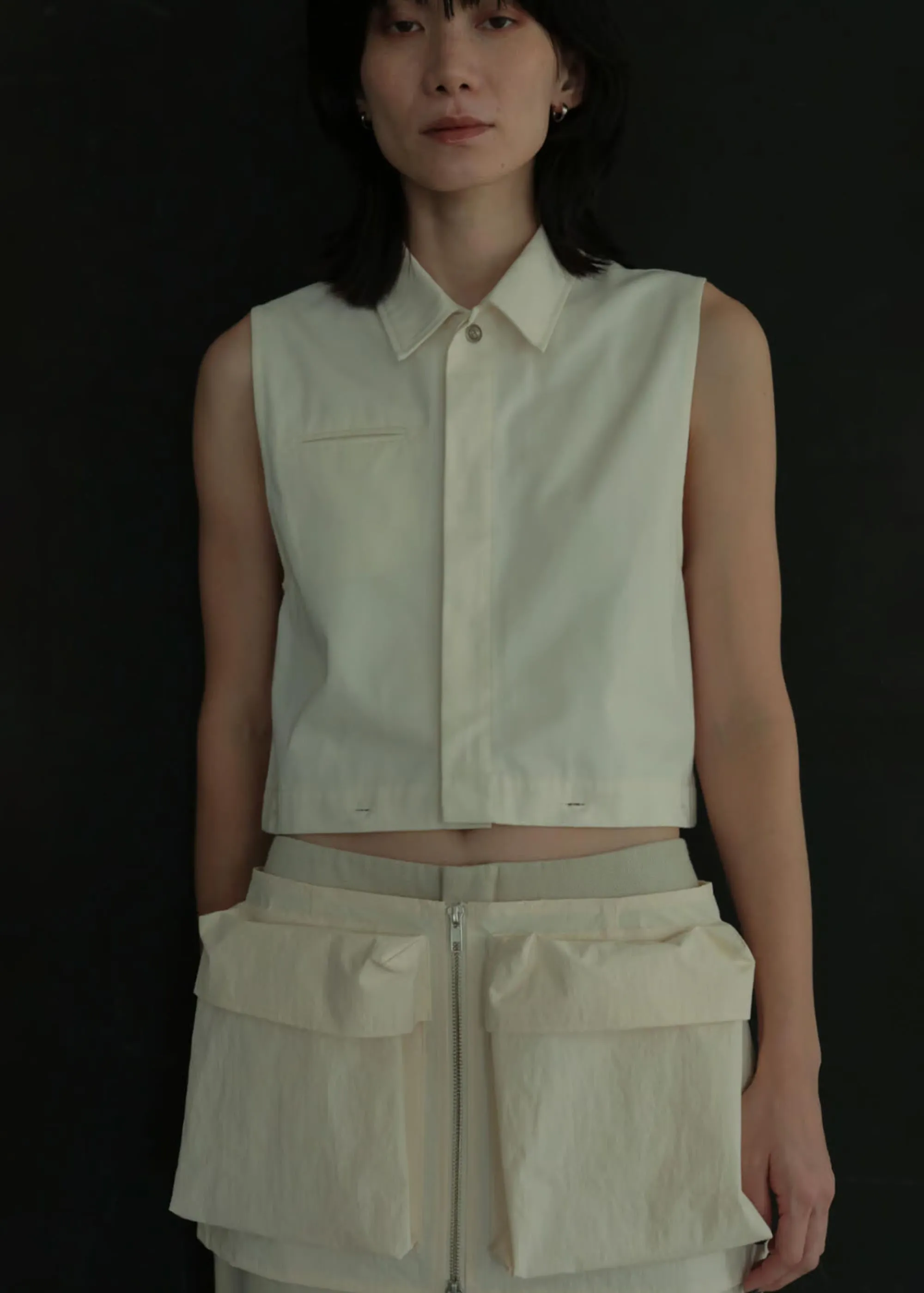 Ivory Cargo Mini Skirt