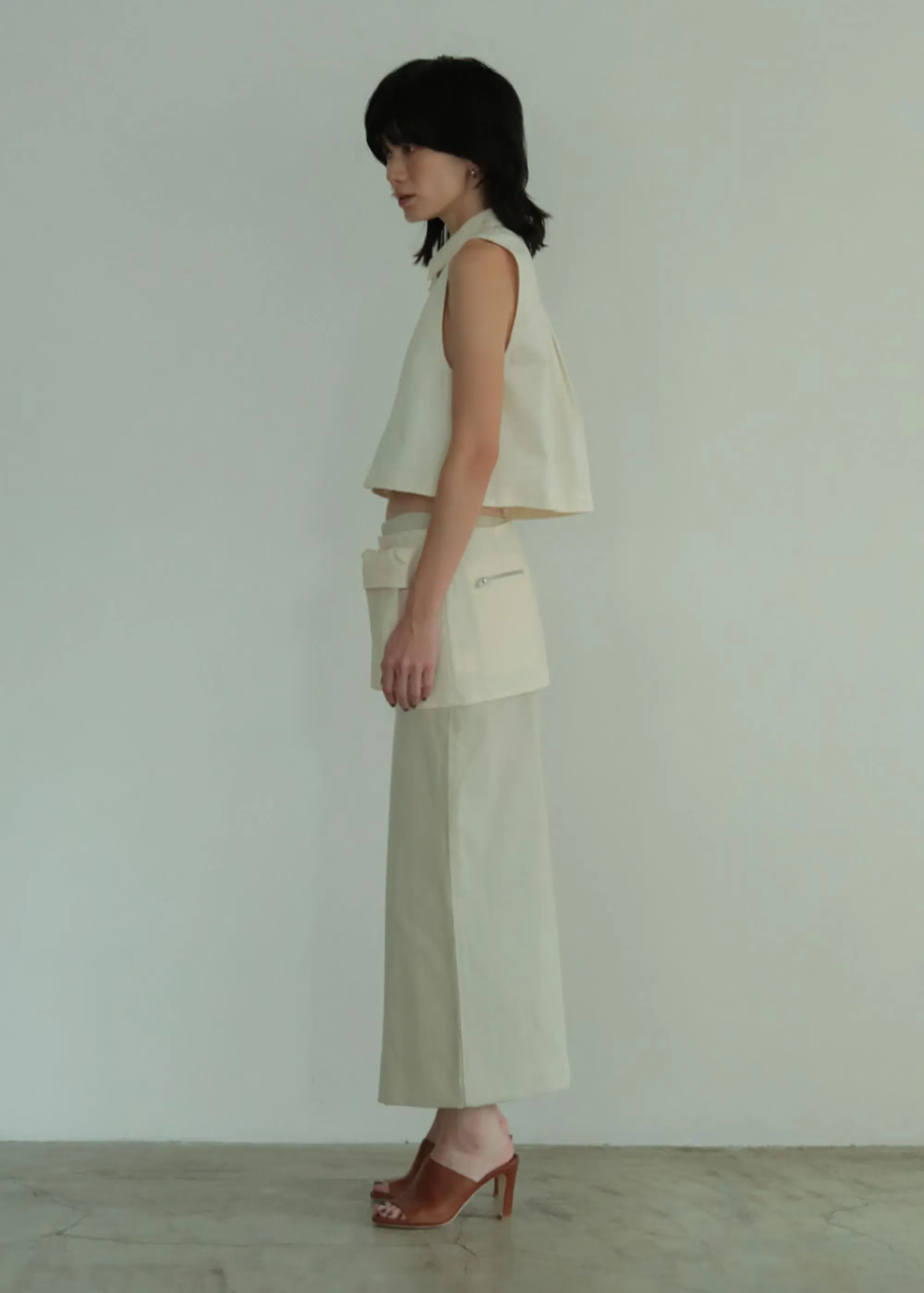 Ivory Cargo Mini Skirt
