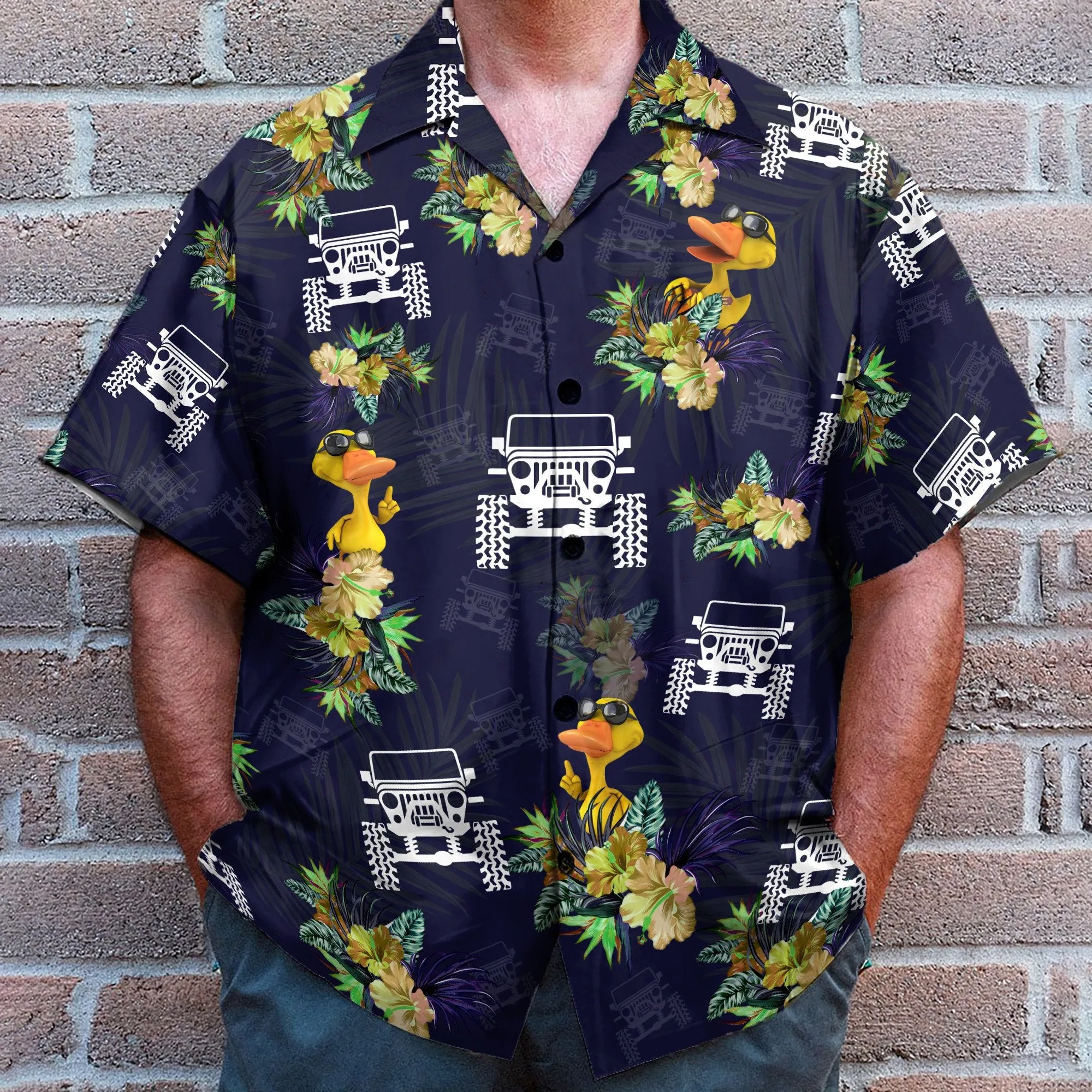 Jeep Duck Funny Button's Up Shirts - Hawaiian Shirt