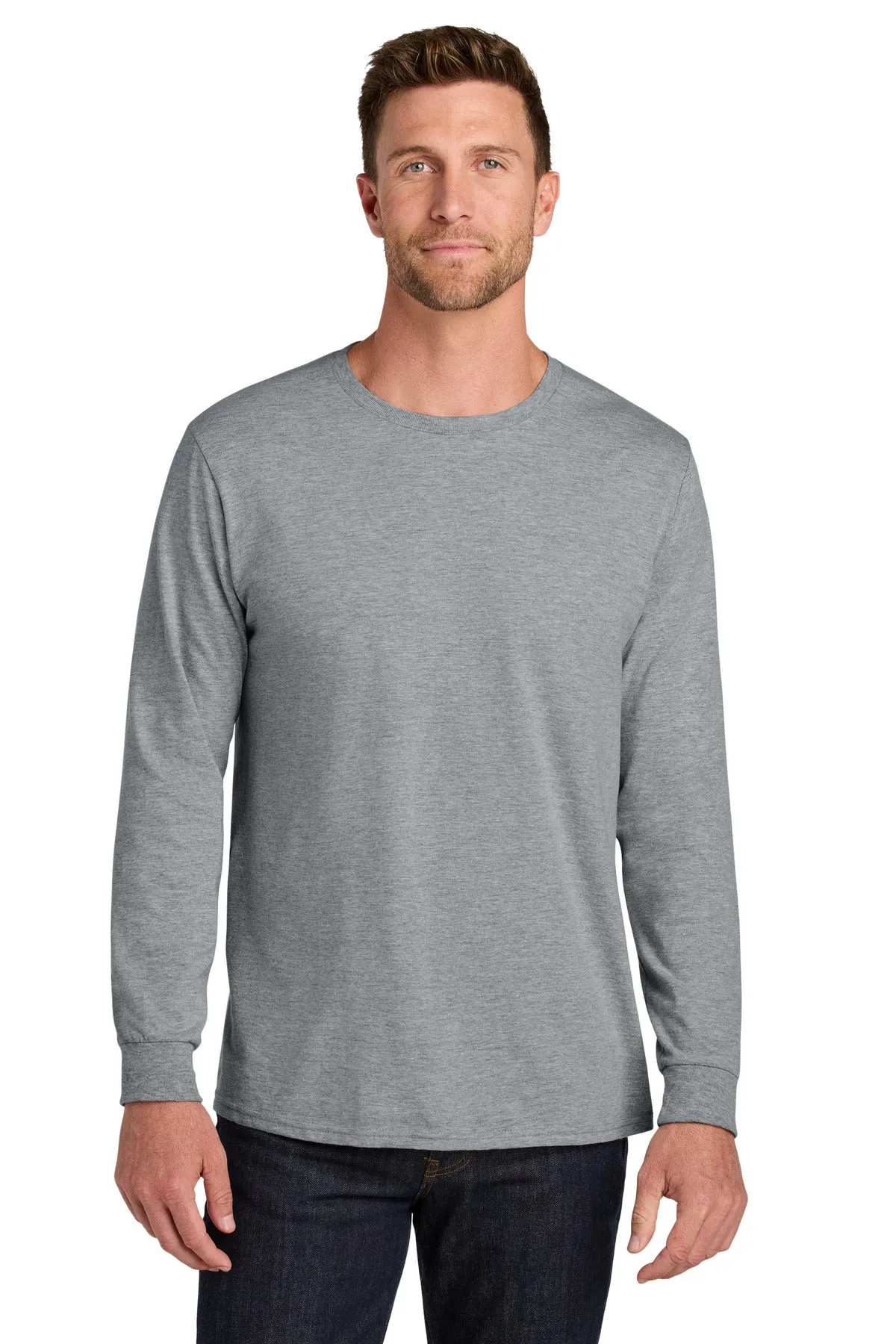 Jerzees Ultimate Unisex Ring Spun Long Sleeve T-Shirt IC46L Athletic Heather