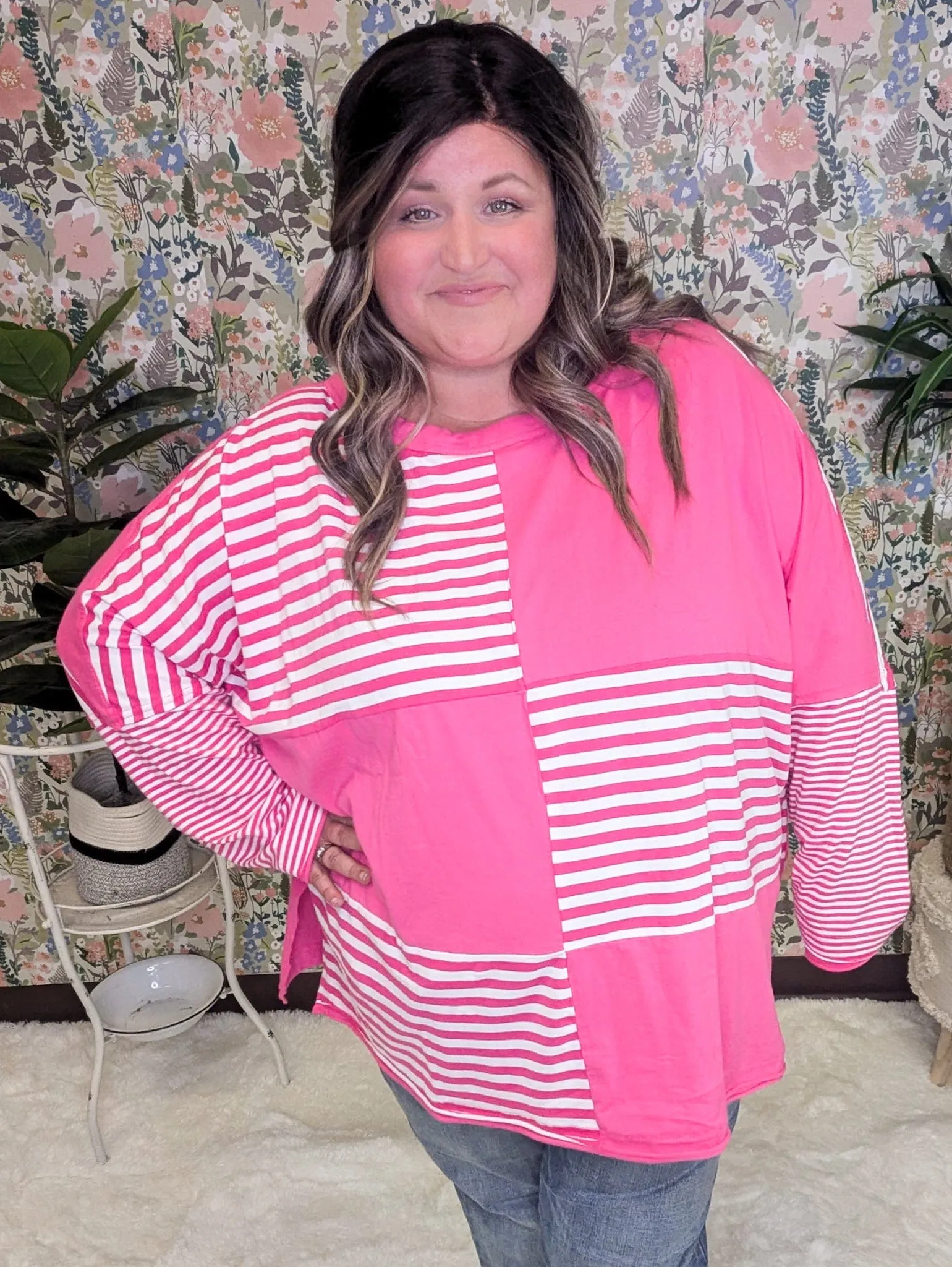 Josi Colorblock   Stripe Oversized Long Sleeve (2 colors)